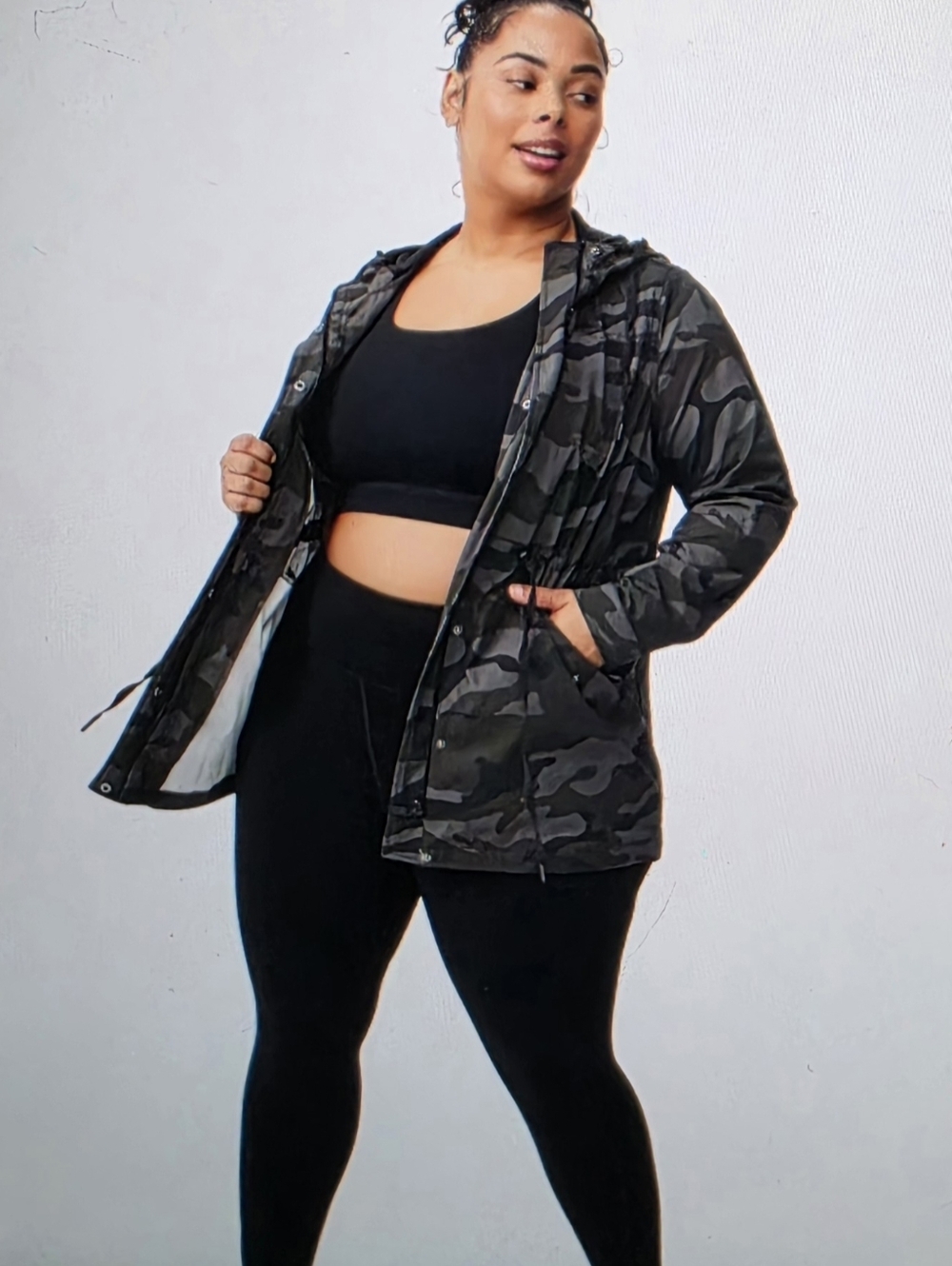 NWT Torrid TRU Ripstop Utility Anorak Jacket Cam Cadet Size 2, 18-20